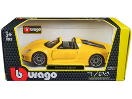 Porsche 918 Spyder Yellow 1/24 Diecast Model Car by Bburago - $41.84