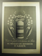1957 Caron Le Muguet du Bonheur Ad - Toute la gaite et le charme de Paris - £14.45 GBP