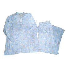 Vintage Y2K L.L. Bean Women’s Floral Cotton Pajama Set Blue Pink Flowers... - $38.00