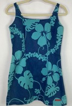 Lucky Brand Girls Denim Skirt Floral Sleeveless Square Neck Side Slit Zipper XL - £11.96 GBP