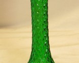 Hoosier Glass Emerald Green Bud Vase Diamond Pattern #4092 - $12.86