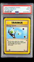 1999 Pokemon Fossil 1st Edition #59 Energy Search Trainer PSA 9 Mint CCG TCG - £16.70 GBP
