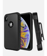 For Apple iPhone Xs Case Cover Shockproof 3 Layer with Belt Clip - Black - $9.22 CAD