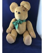 handmade Jointed Teddy Bear Corduroy With Brown Eyes - $9.89