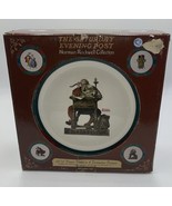 The Saturday Evening Post Christmas Dinner Plates Norman Rockwell NEW Set 4 - £45.88 GBP