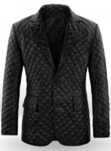 Leather Jacket Blazer Mens Black Men Coat Biker Vintage Lambskin Soft Ra... - £77.07 GBP