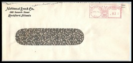 1944 US Ad Cover - National Lock Co, Rockford, Illinois, Meter G12  - £2.22 GBP