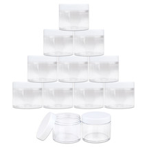12 Pieces 2Oz/60G/60Ml Hq Acrylic Leak Proof Clear Container Jars W/Whit... - $33.24