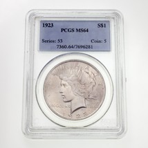 1923 Argent Paix Dollar Classé Par PCGS Comme MS-64 ! Superbe Pièce de Monnaie - $124.74