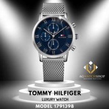 Tommy Hilfiger Hombre Cuarzo Acero Inoxidable Esfera Azul 44mm Reloj 179... - £95.44 GBP