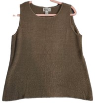 Chicos Design Sweater Women Size 2 Large Army Green Pull Over Linen Blen... - $14.80