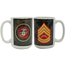 Vanguard Usmc Marine Corps Ceramic Coffe Mug Gunnery Sgt Gunny Strips Ega Camo - £8.94 GBP