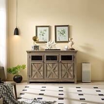 Gray Wash 3-Door Buffet Cabinet - Sideboard, Bar &amp; Wine Storage - €190,92 EUR