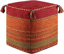 Mainaguri Cotton Pouf in Red, Rust, Mustard, Brown - €275,88 EUR