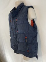 Orvis Essex Mens L Dark Navy Blue Duck Down Insulated Puffer Zip Front Vest - £53.97 GBP