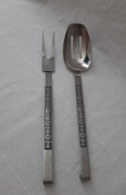 VTG Interpur Florenz 8 Petals ~ Japan ~ Slotted Spoon &amp; Meat Fork Hooked Handles - £23.61 GBP