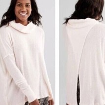 Free People Juicy Long Sleeve Top Cowl Neck Thermal Oversize Stone Cold Beige S - £23.08 GBP