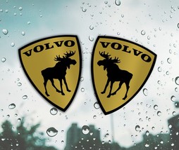 Fits for Volvo car moose decal sticker left right exterior sticker 2X gold - £5.51 GBP
