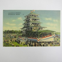 Indy 500 Linen Postcard 1930s Indianapolis Speedway Pagoda Indiana Race UNPOSTED - $29.99