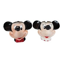 Vtg Minnie Sugar Bowl &amp; Mickey Mouse Creamer 3D Disney - £15.49 GBP