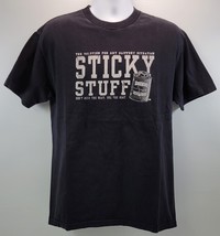 V) Men Black Cotton T-Shirt Sticky Stuff Dickie&#39;s Goat Glue Large - £7.74 GBP