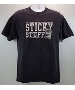 V) Men Black Cotton T-Shirt Sticky Stuff Dickie&#39;s Goat Glue Large - £7.89 GBP
