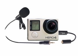 Lavalier Lapel Clip-on Microphone For Go Pro HERO2, HERE3, HERO3+, HERO4, Hero 4, - £20.13 GBP