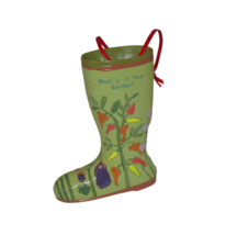 Kurt Adler Christmas Ornament Gardening Boots Green Veggie Peppers Resin - $9.88