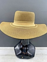 Women&#39;s Summer Beach Hat Wide Brim Cap Large Sun Straw Floppy Raffia Hat  - £14.22 GBP