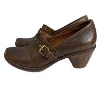 Naturalizer Shoes Women&#39;s 8 W Brown Leather Studded Slip On Comfort Heels - £17.66 GBP