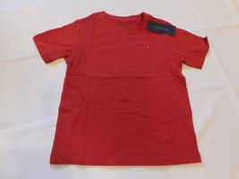 Tommy Hilfiger Boy's youth T Shirt Short Sleeve Size 5 Scarlet Sage Red 649 NWT - £14.76 GBP