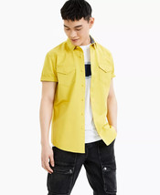 Sun + Stone Men&#39;s Austin Regular-Fit Solid Western Shirt Curry Gold-Small - $19.97