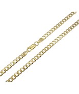 Cuban Link Chain Necklace Gold Over  925 Sterling Silver 3-4mm - £28.80 GBP - £53.73 GBP