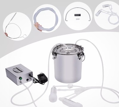 5L Portable Electric Dual Head Sheep Goat Milking Machine Cow Milker Vac... - £94.95 GBP