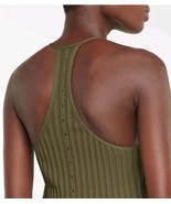 $193 Helmut Lang Slash Tank Top Olive Green Size Small Super Stretchy  - €33,67 EUR