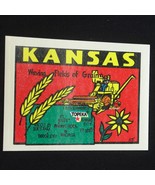 Kansas Travel Label Decal Luggage Car Stickers w/Sleeve  3&quot; x 4 1/2&quot; - $17.26 CAD