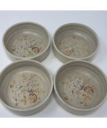 4 PcsVtg Temper-ware Lenox Merriment Coupe Cereal Bowls Floral Beige Set2 - $41.12 CAD