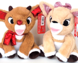 Set of 2 toys Rudolph &amp; Clarice  Sitting Plush Toys  12 inch each New wi... - $35.27