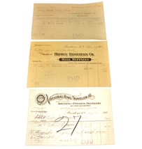3 1901 Providence RI Billhead Document Receipts Machinist Mill Supplies ... - £8.64 GBP