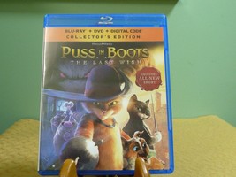 Puss in Boots The Last Wish - Blu-ray &amp; DVD Disc Set - Antonio Banderas Like New - £7.08 GBP