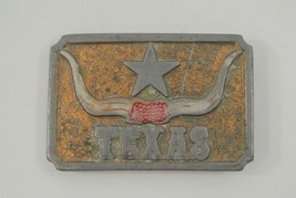 CDC Metalworks Belt Buckle Texas Star &amp; Longhorns Large 3.5&quot; Southern  - $14.50
