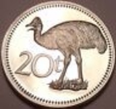 Large Proof Papua New Guinea 1975 20 Toea~Cassowary~1st Year Ever - £8.32 GBP