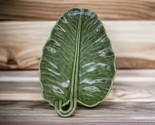 Neuwirth Size 12&quot; by 7&quot; Green Leaf Serving Platter Plate Dish Portugal *... - $23.75