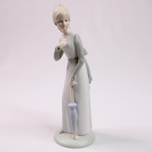 Vintage Bisque Porcelain Figurine Created By Bristol Woman With Parasol Umbrella - £13.10 GBP