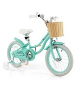 16-Inch Kids Bike with Training Wheels and Adjustable Handlebar Seat-Gre... - $224.07 CAD