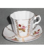 1950s/60s Royal Grafton PINK / RED ROSES MOTIF Bone China CUP SAUCER SET... - $515.50 MXN