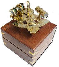 NauticalMart 4&quot; Captain Brass Sextant Astrolabe Marine Navigation Instru... - £39.16 GBP