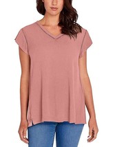 Buffalo David Bitton Ladies&#39; Short Sleeve V-Neck Top, Pink Medium - £13.58 GBP