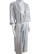 Vtg. CHRISTIAN DIOR P Blue Lace Peignoir Nightgown Slip Dress Robe Linge... - $117.32