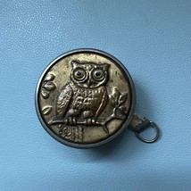 VINTAGE Small CLOTH TAPE MEASURE MEASURING TAPE OWL WITH GLASS EYES - £54.95 GBP